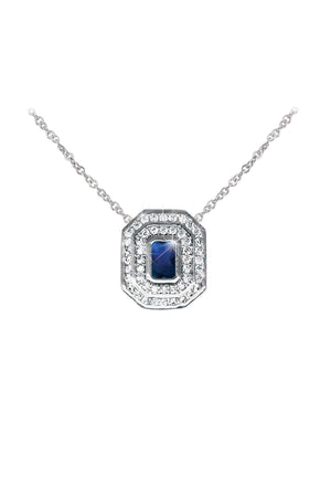 Silver Pendant with Sapphire Stone Detail