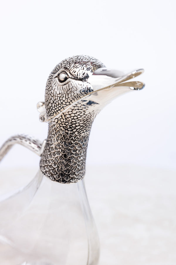 Silver Plated Duck Wine Decanter