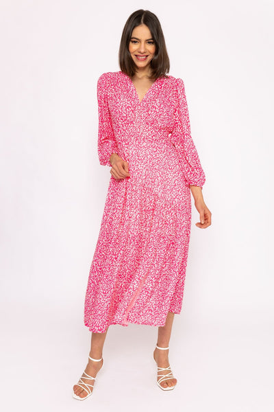 Carraig Donn Siobhan Pink Print Midi Dress