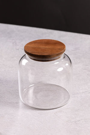 Small Glass Lidded Storage Jar