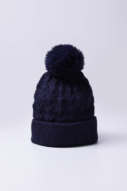 Carraig Donn Soft Touch Cable Beanie in Navy