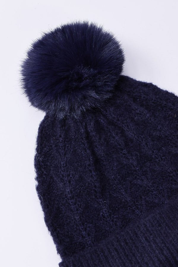Carraig Donn Soft Touch Cable Beanie in Navy