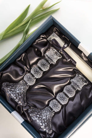 Carraig Donn Sophie Glass Candlestick Pair