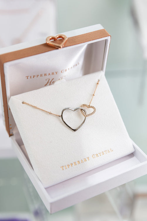 Sparkling Interlinked Hearts Pendant