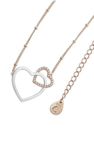 Carraig Donn Sparkling Interlinked Hearts Pendant