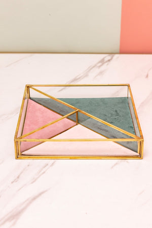 Square Glass Jewellery Tray