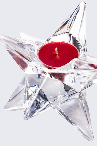 Carraig Donn Star Glass T-Light W/Red Candle