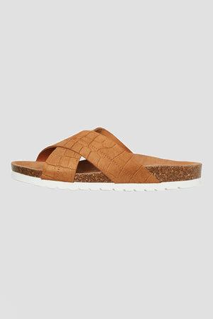 Stina Leather Sandals in Camel