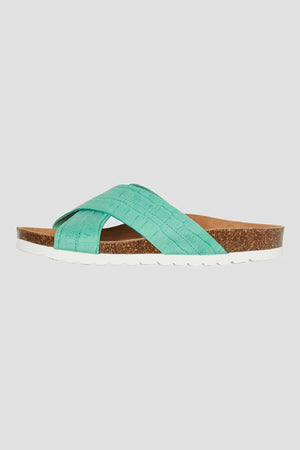 Stina Leather Sandals in Green