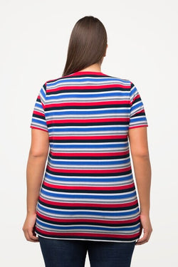 Carraig Donn Striped Short Sleeve Top in Multi Print