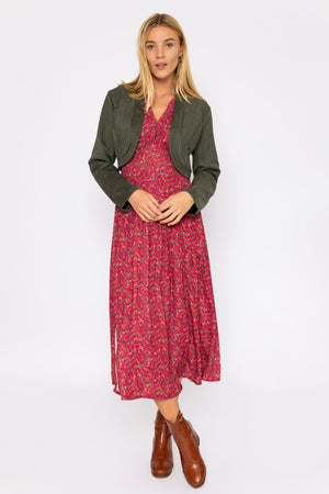 Carraig Donn Suede Bolero in Khaki