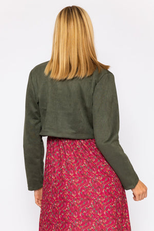 Carraig Donn Suede Bolero in Khaki