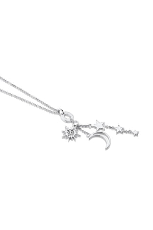 Sun Moon and Stars Charm Necklace