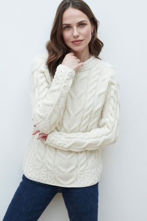Carraig Donn Super Soft Raglan Sweater in Cream