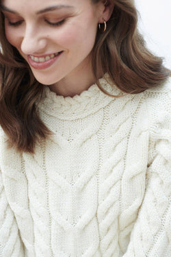 Carraig Donn Super Soft Raglan Sweater in Cream