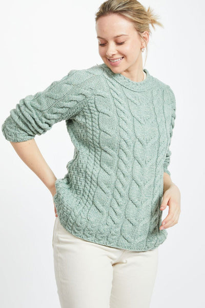 Carraig Donn Super Soft Raglan Sweater in Mint