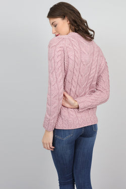 Carraig Donn Super Soft Raglan Sweater in Pink