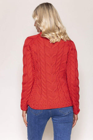 Carraig Donn Super Soft Raglan Sweater in Red