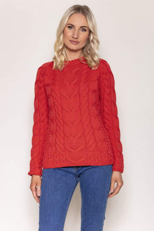 Carraig Donn Super Soft Raglan Sweater in Red