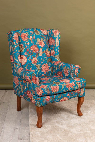 Carraig Donn Teal Upholstered Queen Anne Chair