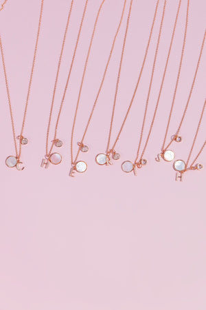 Carraig Donn The "B" Initial Necklace in Rose Gold