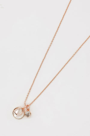 D Initial Necklace in Rose Gold