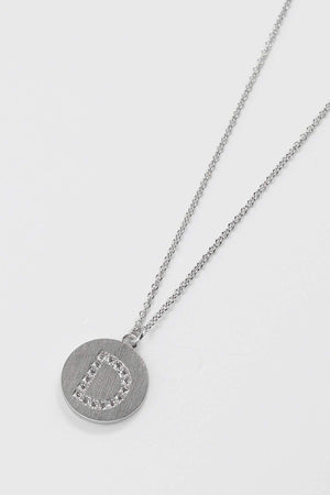 D Initial Necklace in Silver