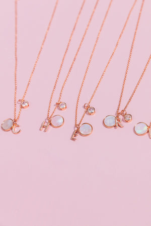 Carraig Donn The "G" Initial Necklace in Rose Gold