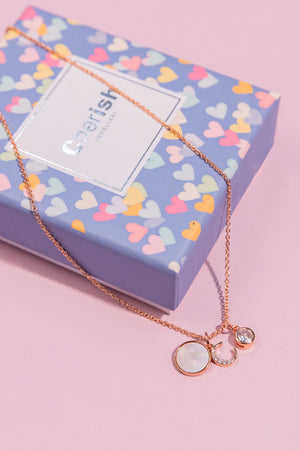 Carraig Donn The "G" Initial Necklace in Rose Gold