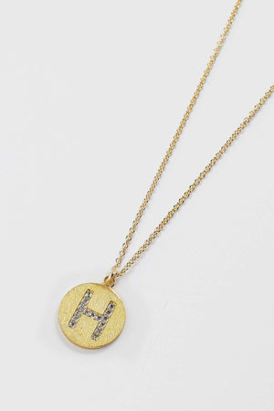 H Initial Necklace in Gold