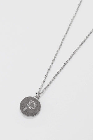 P Initial Necklace in Silver