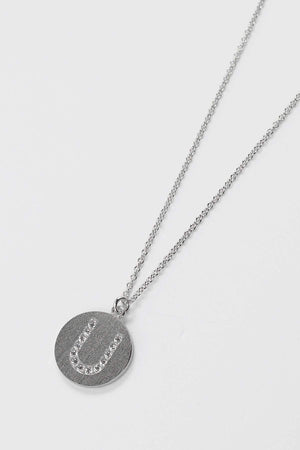U Initial Necklace in Silver