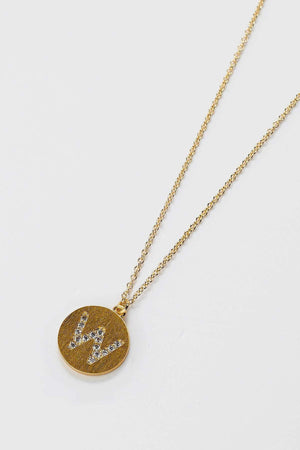W Initial Necklace in Gold
