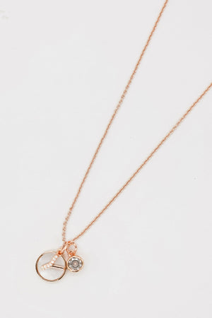 Y Initial Necklace in Rose Gold