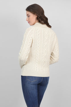 Carraig Donn Turtle Neck Sweater in Cream