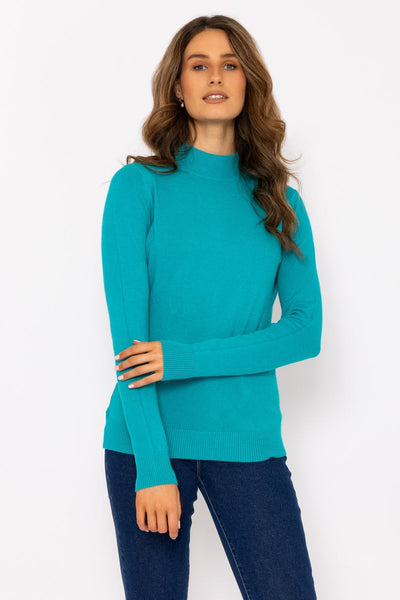 Carraig Donn Turtleneck Knit in Turquoise