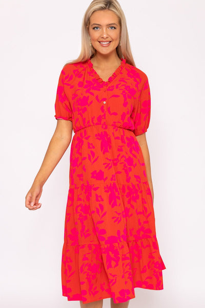Carraig Donn Valentina Red Printed Midi Dress
