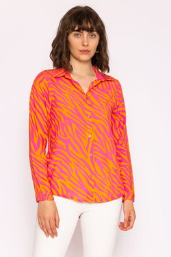 Carraig Donn Viscose Shirt in Orange and Pink