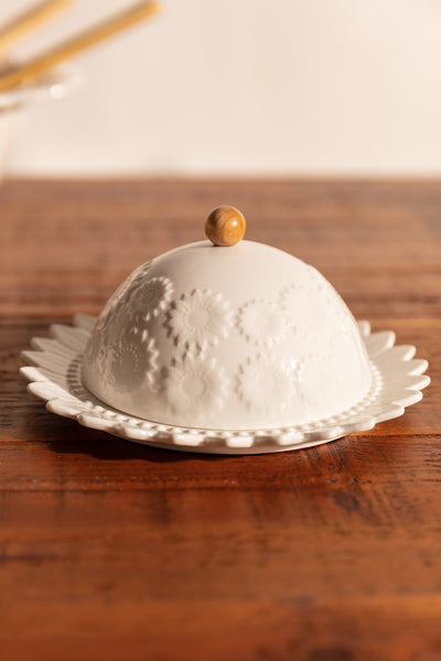 Carraig Donn White Ceramic Butter Dish