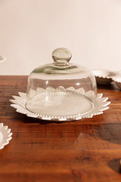 Carraig Donn White Ceramic & Glass Cake Dome