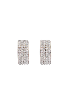 White Curved Rectangle Earrings