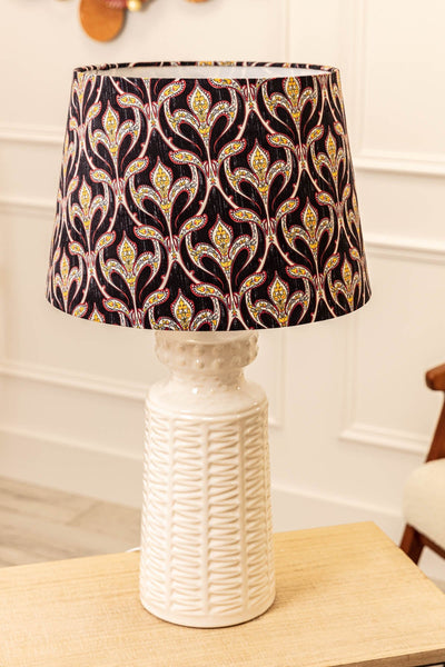 Carraig Donn White Table Lamp With Navy Shade