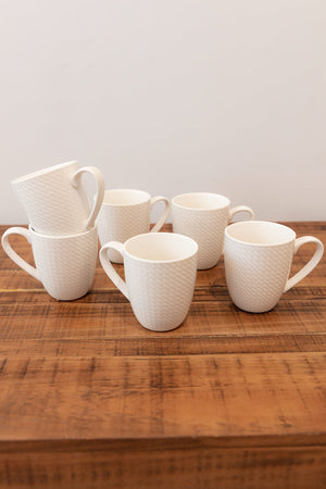 Whiteware 6 Piece Mug Set