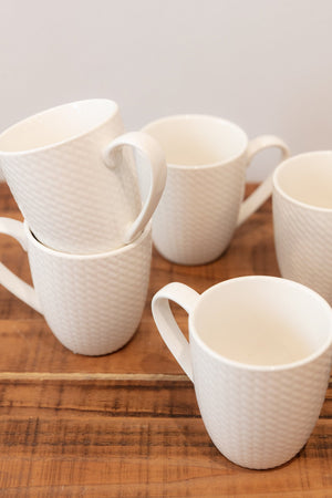 Carraig Donn Whiteware 6 Piece Mug Set