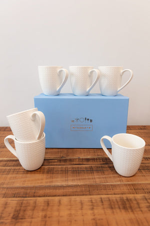 Carraig Donn Whiteware 6 Piece Mug Set