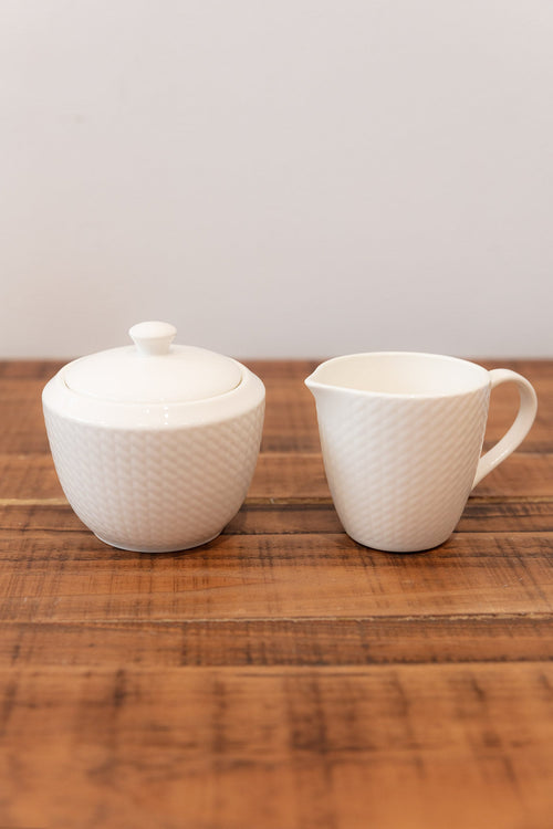 Whiteware Cream & Sugar Set