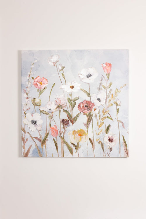 Winter Meadow Floral Canvas Wall Art