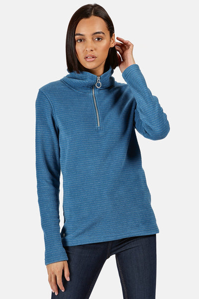 Carraig Donn Women's Solenne Half Zip Fleece in Elysium Blue
