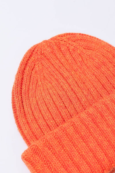 Carraig Donn Wool Blend Rib Beanie in Orange